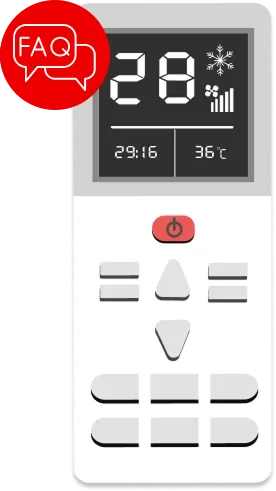 aircon remote with faq icon